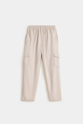 Cotton Straight Fit Cargo Pants - Ivory